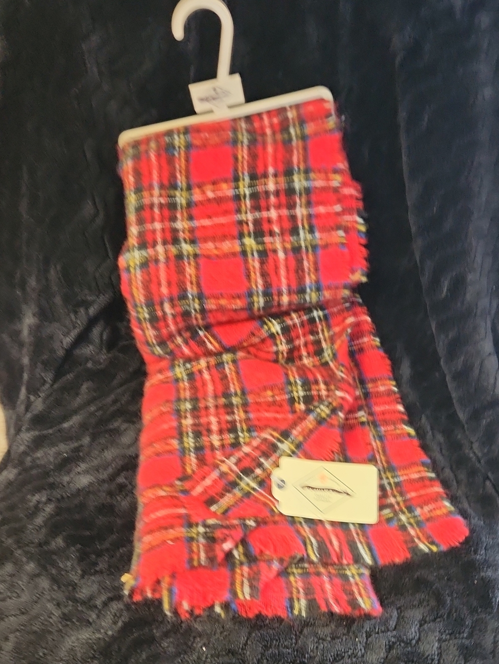St. John's Bay CABARET Red Plaid Scarf